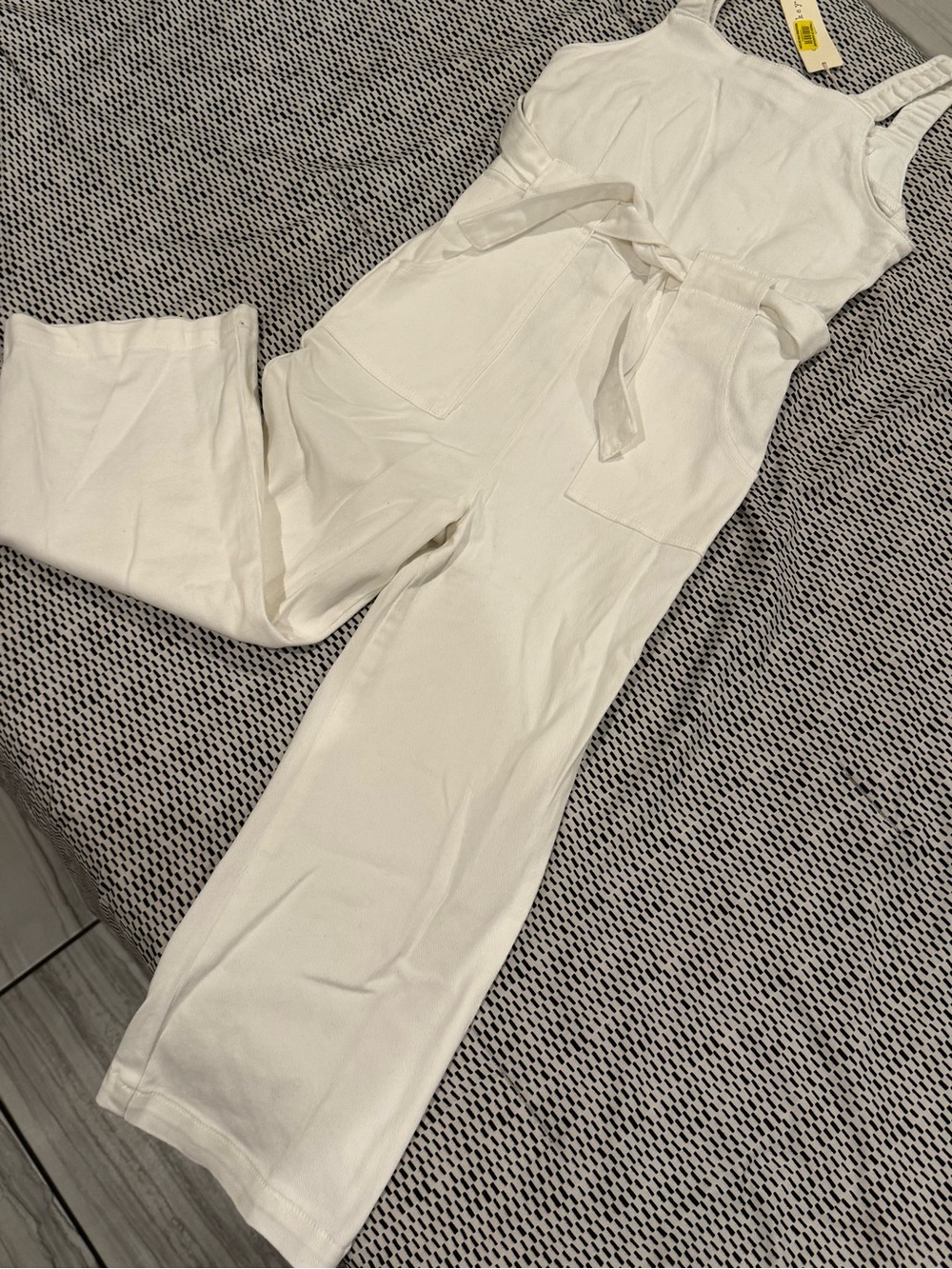 Copper Key White Girls' Sleeveless Jumpsuit with Waist Tie (10) NWT